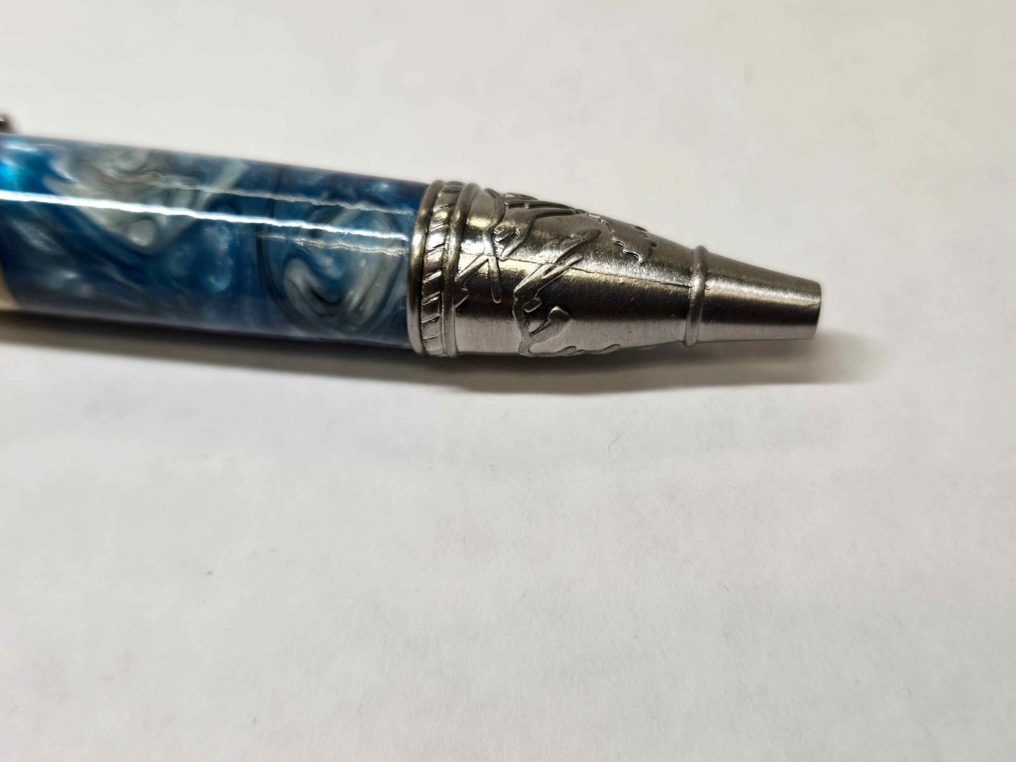 Kunlun Dragon Ballpoint Pen (Antique Nickel - Multi-Dyed Maple Burl)