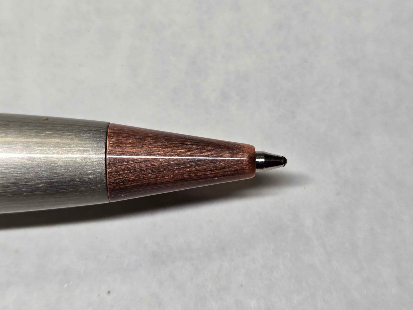 Monarch Grande Ballpoint Pen (Gunmetal/Antique Rose Copper - Aluminite Resin & Maple Burl)