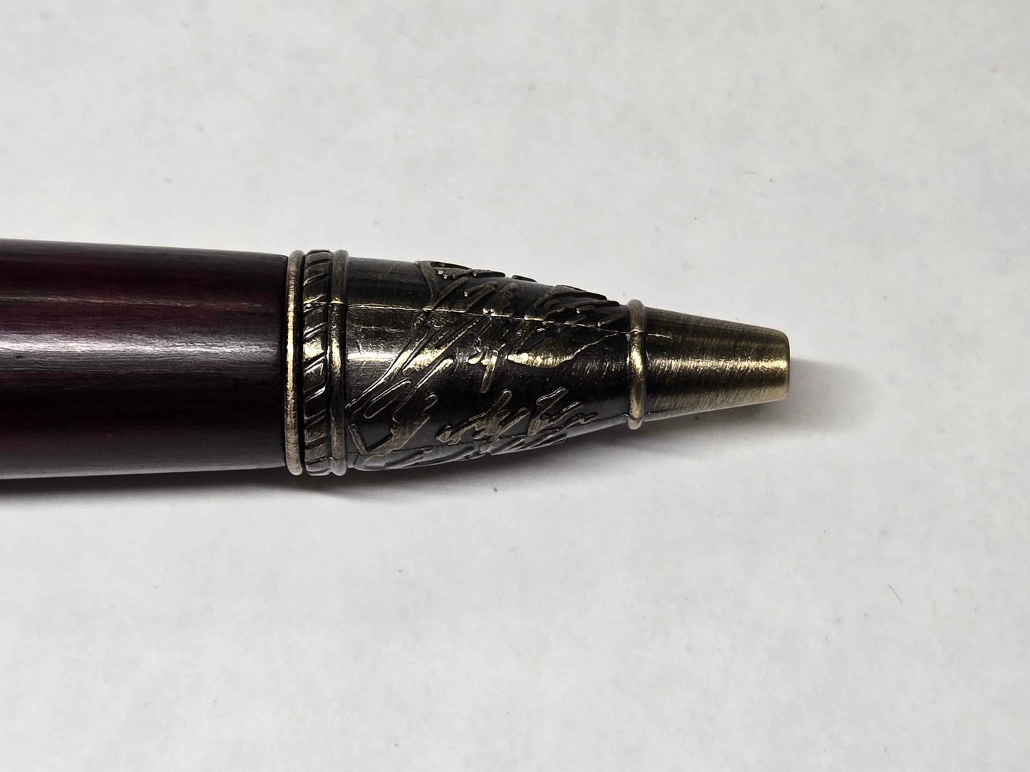 Kunlun Dragon Ballpoint Pen (Antique Brass - Bois de Rose Rare Wood)