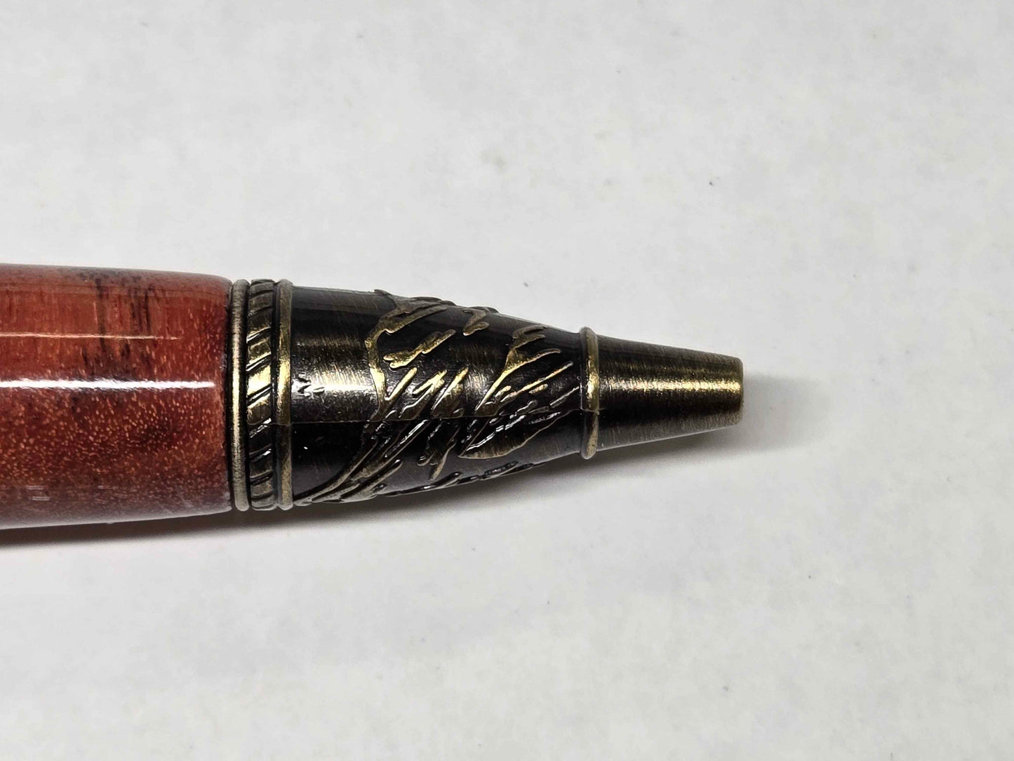 Kunlun Dragon Ballpoint Pen (Antique Brass - Red Acacia Wood)