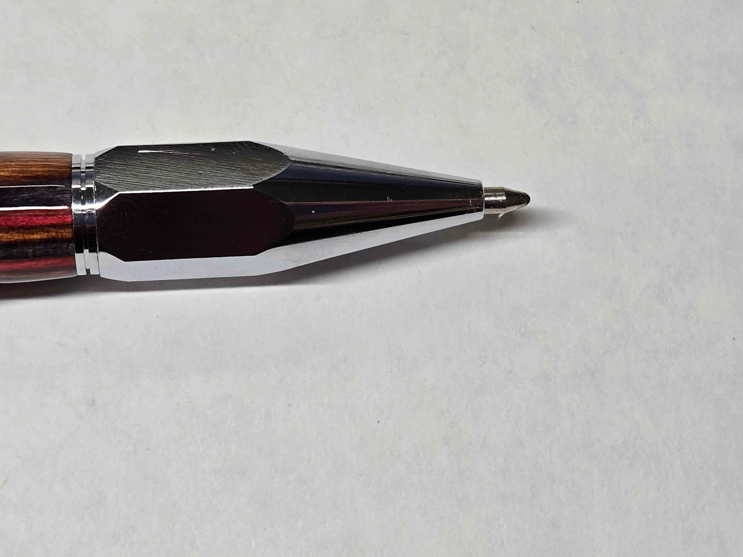 Vertex Hex Click Ballpoint Pen (Chrome - SpectraPly Red, Grey, & Brown)