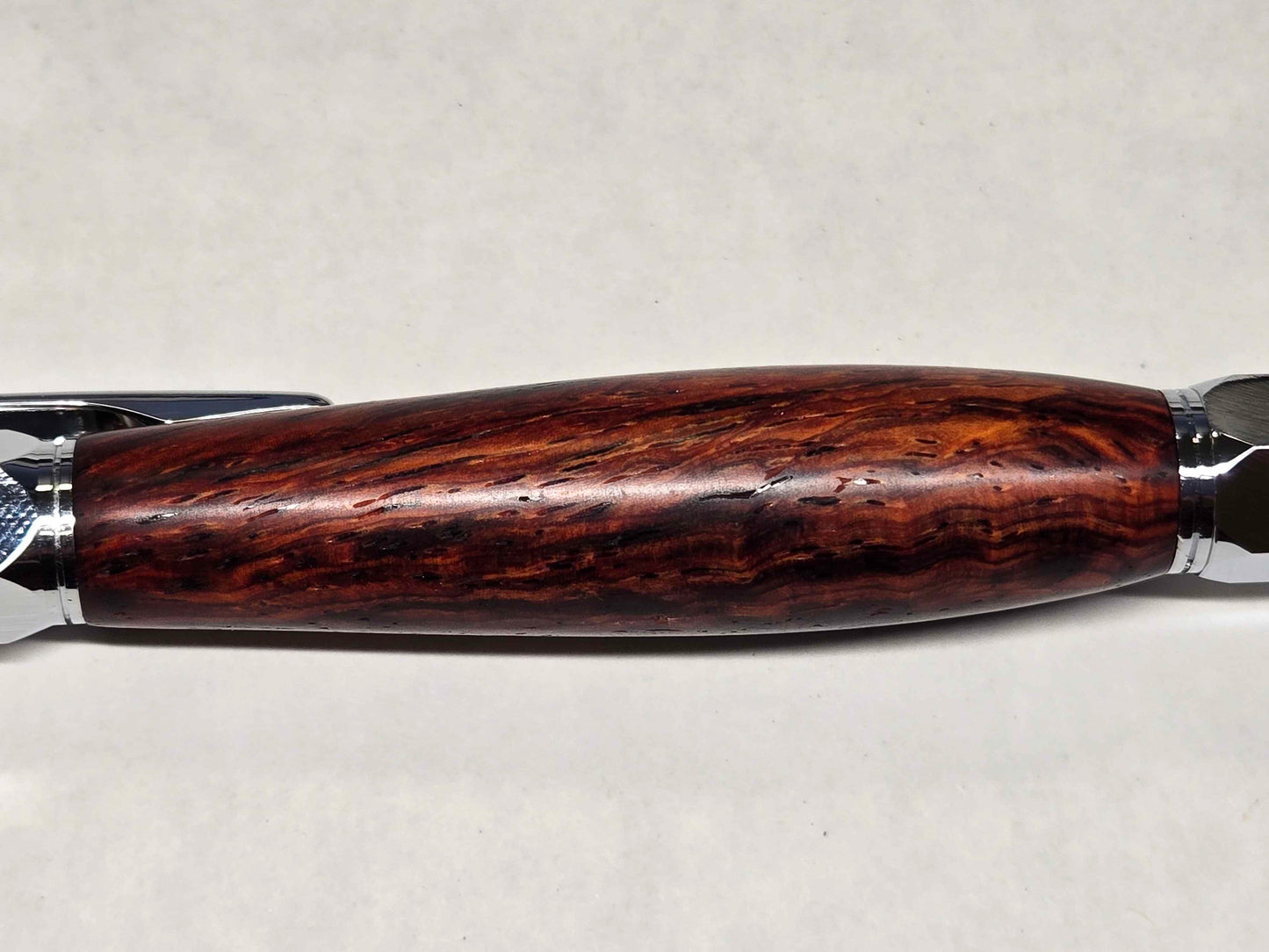 Vertex Hex Click Ballpoint Pen (Chrome - Figured Cocobolo Wood)