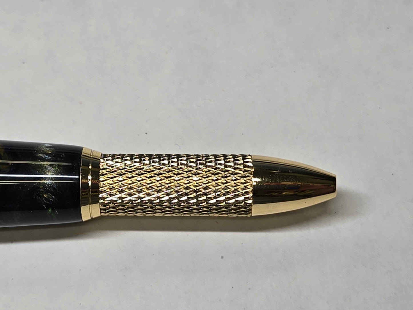 Knurl Twist Ballpoint Pen (Gold - Multi-Color Alumilite)