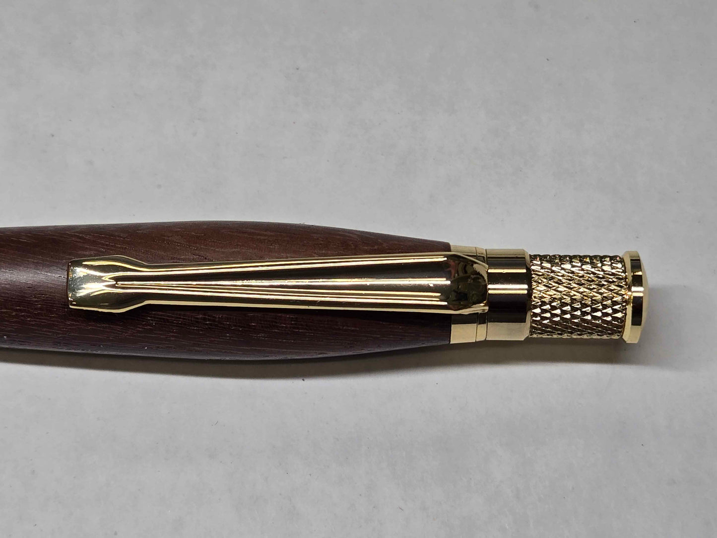 Knurl Twist Ballpoint Pen (Gold - Mesquite Wood)