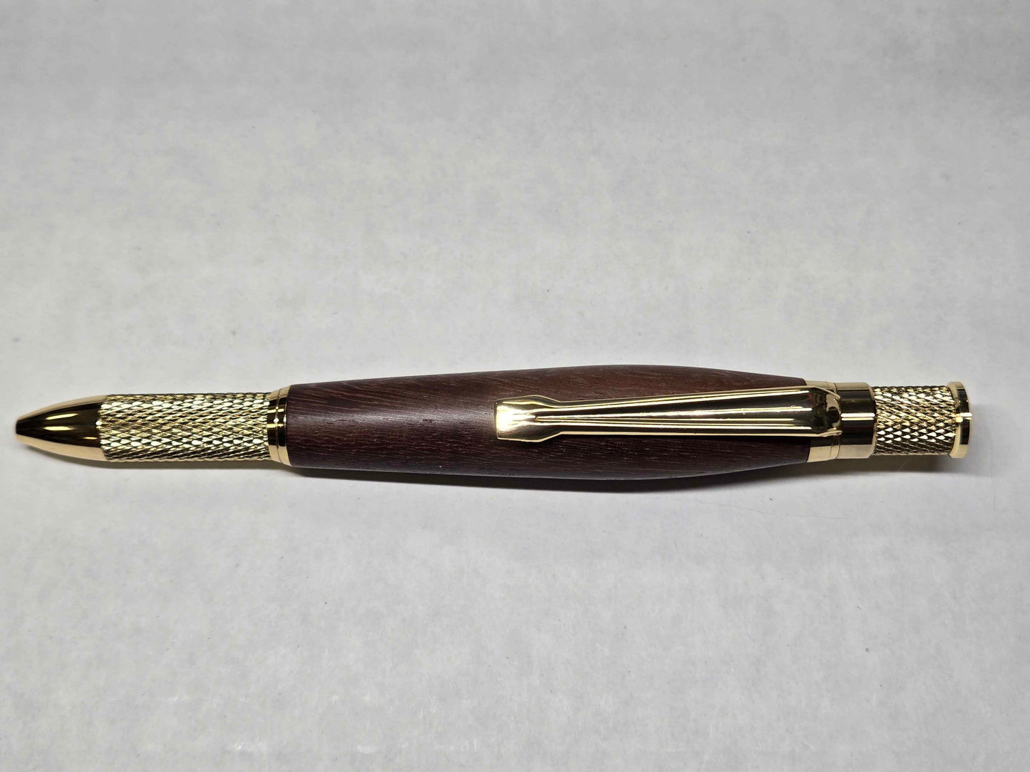 Knurl Twist Ballpoint Pen (Gold - Mesquite Wood)