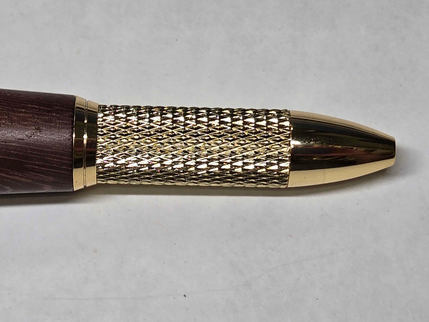 Knurl Twist Ballpoint Pen (Gold - Mesquite Wood)