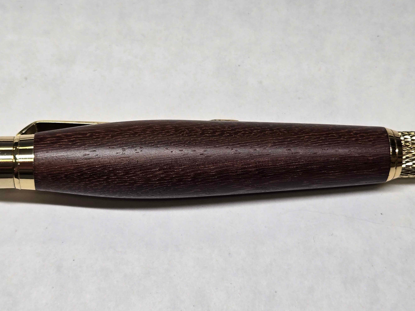 Knurl Twist Ballpoint Pen (Gold - Mesquite Wood)