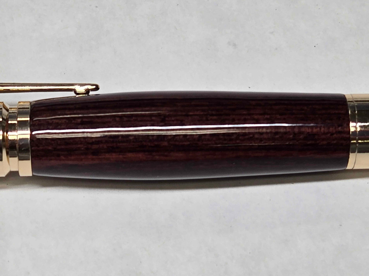 .30 Calibur Bolt Action Ballpoint Pen (Gold - Kingwood - Rare Wood)