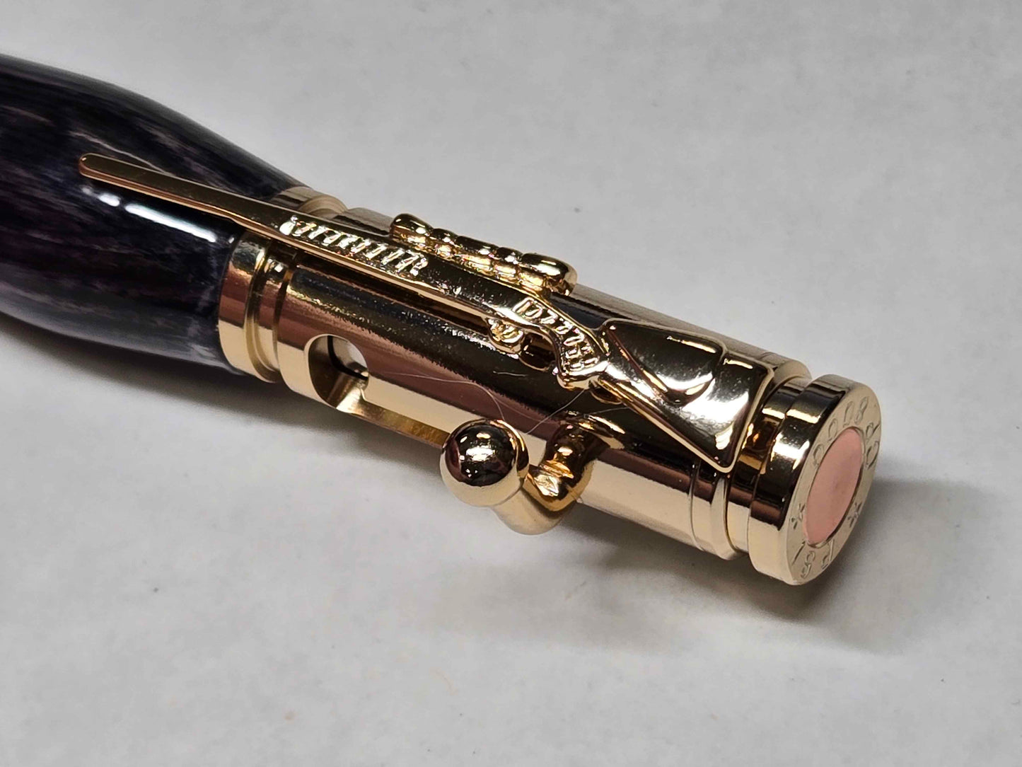 .30 Calibur Bolt Action Ballpoint Pen (Gold - Grey & Black SpectraPly)
