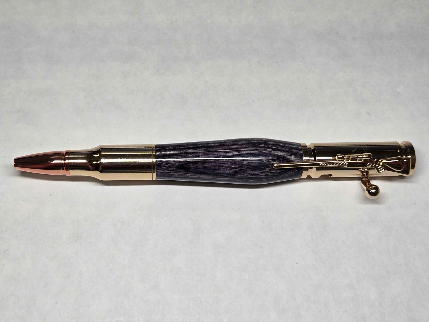 .30 Calibur Bolt Action Ballpoint Pen (Gold - Grey & Black SpectraPly)