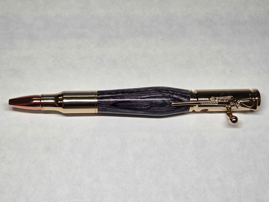 .30 Calibur Bolt Action Ballpoint Pen (Gold - Grey & Black SpectraPly)