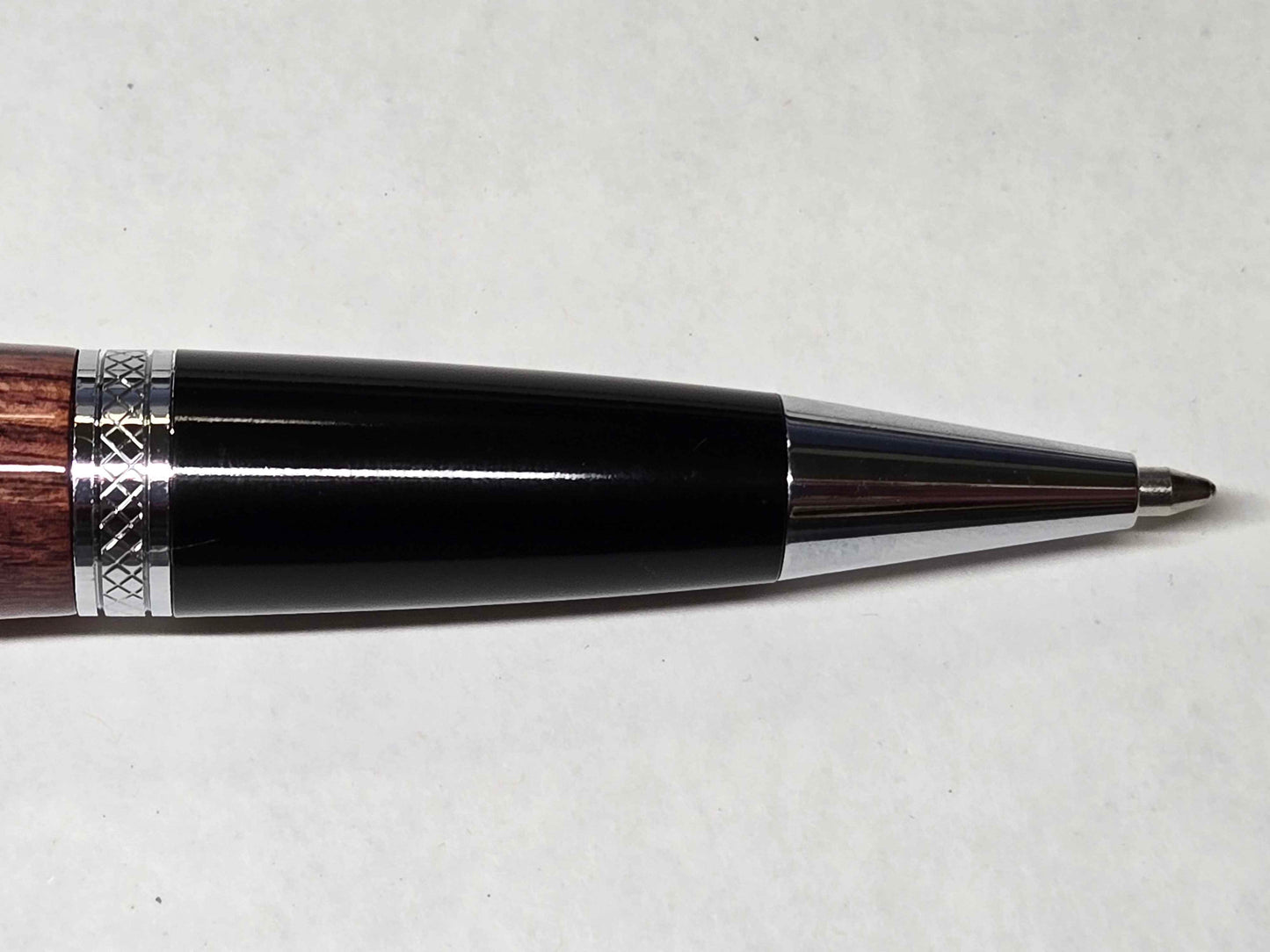 Monarch Grande Ballpoint Pen (Chrome/Black Chrome - Kingwood - Rare Wood)