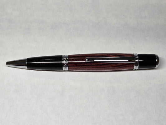 Monarch Grande Ballpoint Pen (Chrome/Black Chrome - Kingwood - Rare Wood)