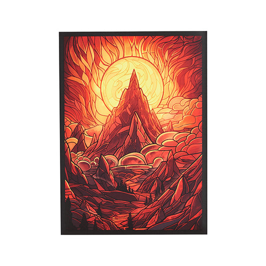 Arcane Fortress Standard Card Sleeves: Stained Glass - Burning Mountain