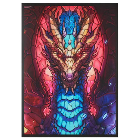 Arcane Fortress Standard Card Sleeves: Stained Glass - Fire & Ice Dragon