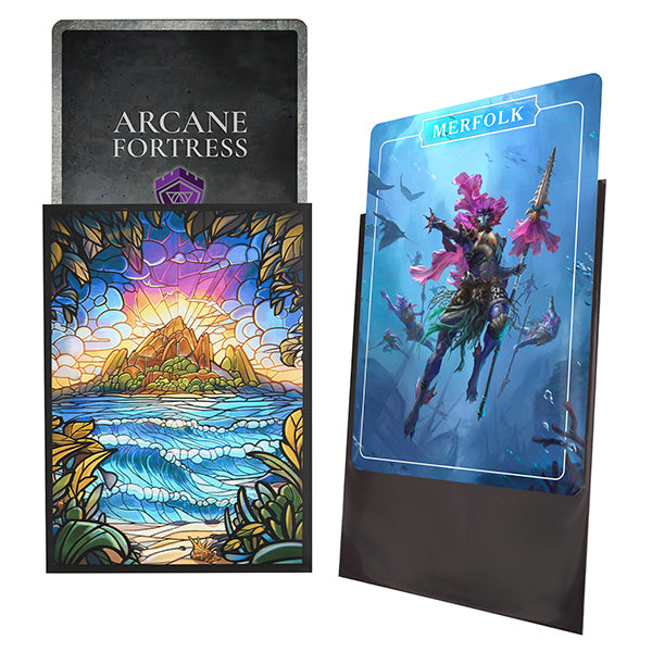 Arcane Fortress Standard Card Sleeves: Stained Glass - Hidden Island
