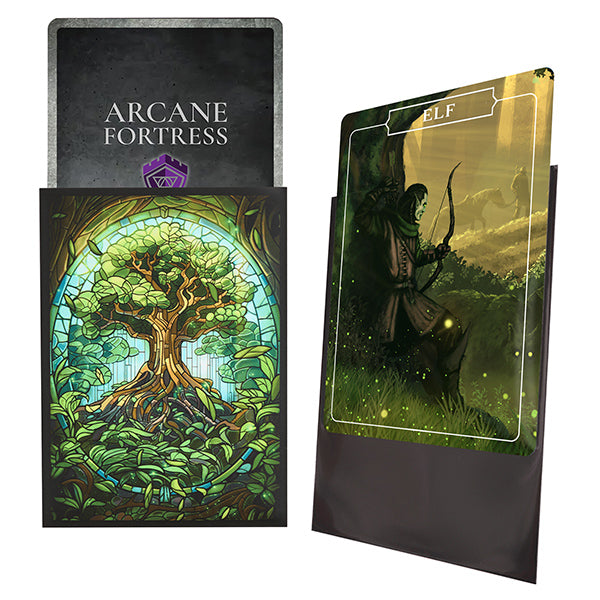 Arcane Fortress Standard Card Sleeves: Stained Glass - Mythical Forest