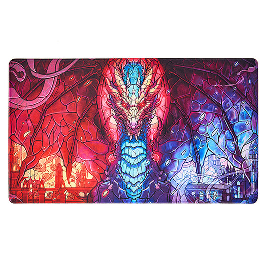 Arcane Fortress Playmat: Stained Glass - Fire & Ice Dragon