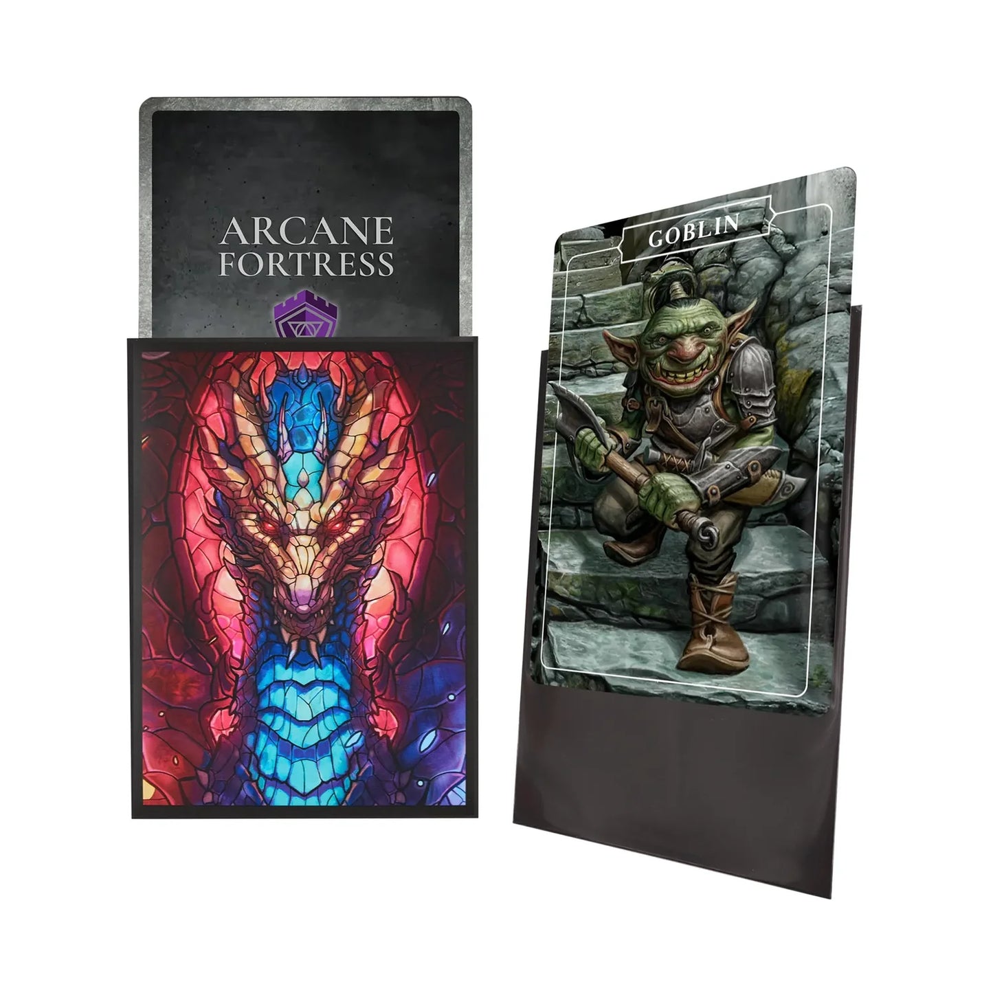 Arcane Fortress Standard Card Sleeves: Stained Glass - Fire & Ice Dragon