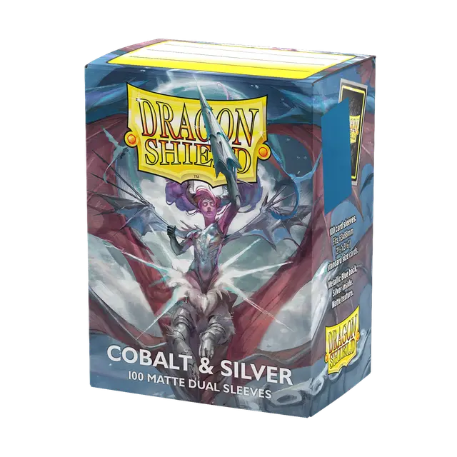 Dragon Shield Standard Dual Matte Sleeves: Cobalt & Silver (100ct.)