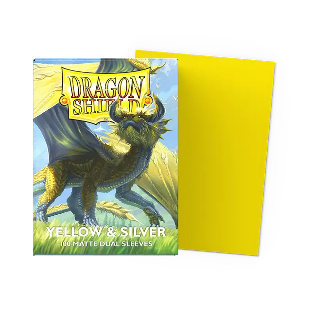 Dragon Shield Standard Dual Matte Sleeves: Yellow & Silver (100ct.)