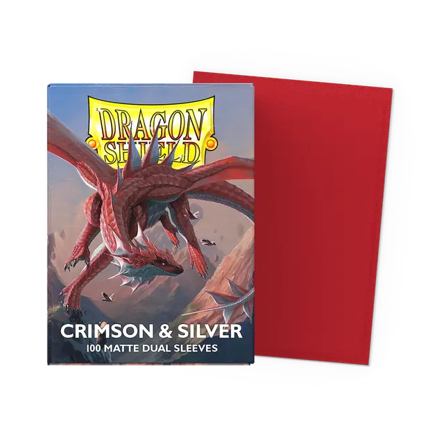 Dragon Shield Standard Dual Matte Sleeves: Crimson & Silver (100ct.)