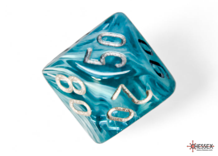 Chessex Polyhedral Dice Set: Cirrus (Aqua/Silver)
