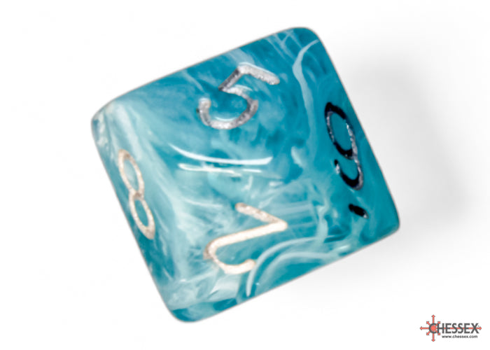 Chessex Polyhedral Dice Set: Cirrus (Aqua/Silver)