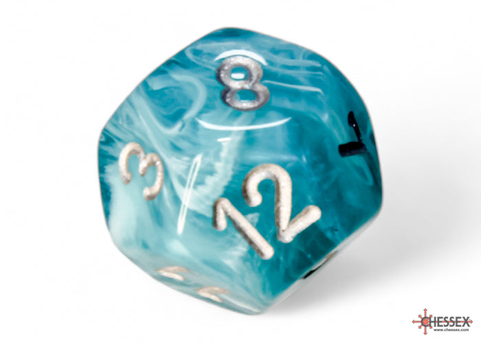 Chessex Polyhedral Dice Set: Cirrus (Aqua/Silver)