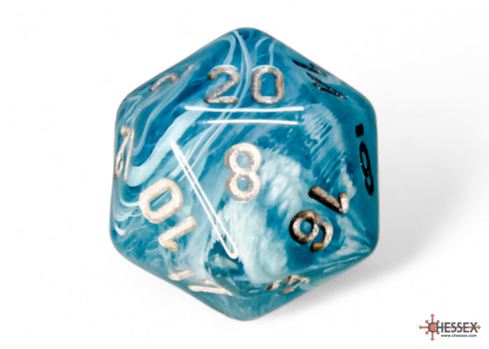 Chessex Polyhedral Dice Set: Cirrus (Aqua/Silver)