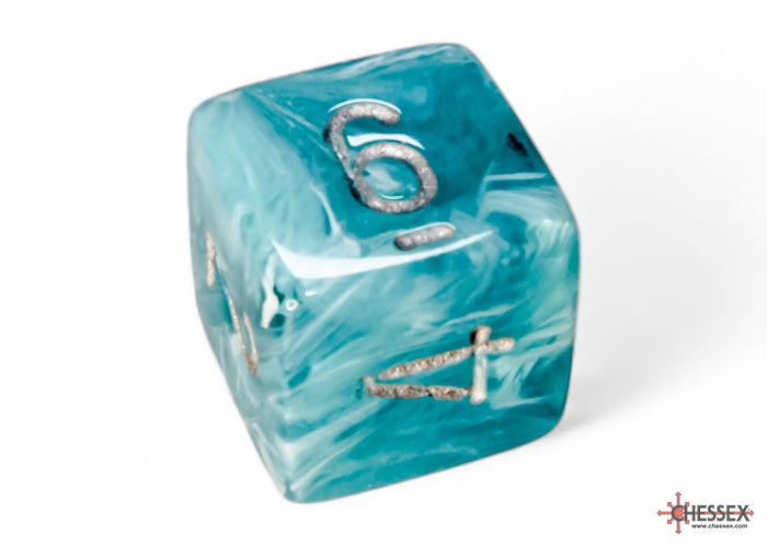 Chessex Polyhedral Dice Set: Cirrus (Aqua/Silver)