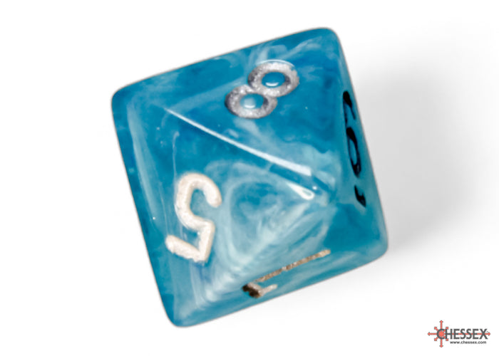 Chessex Polyhedral Dice Set: Cirrus (Aqua/Silver)
