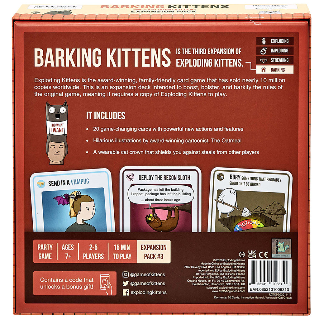 Explodign Kittens Expansion: Barking Kittens