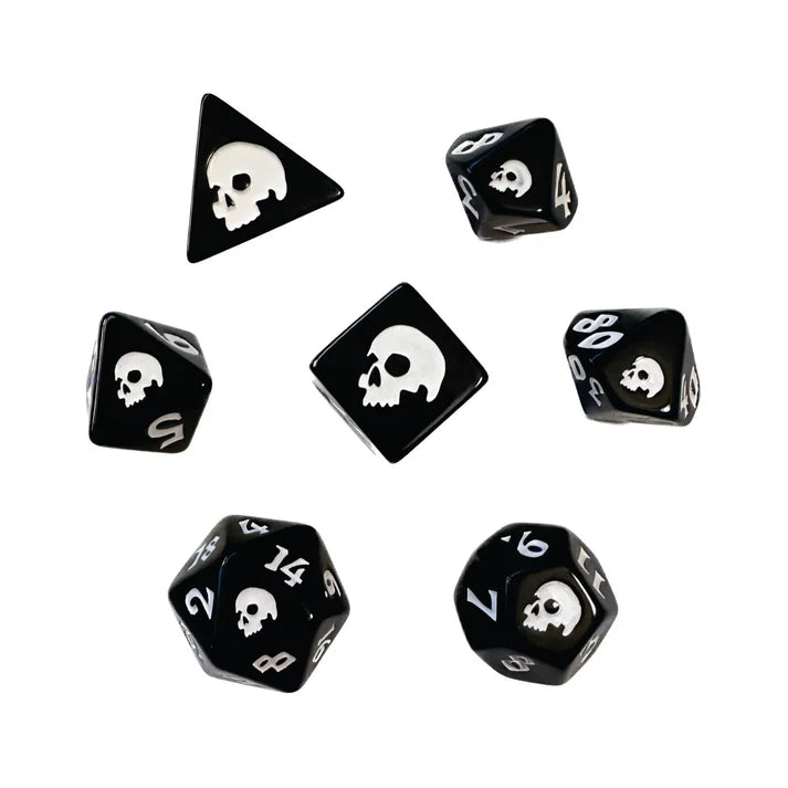 Black Oak Workshop Polyhedral Dice Set: Black Death