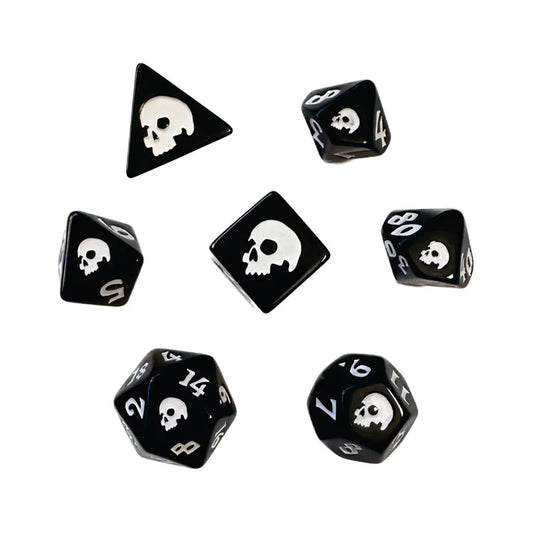 Black Oak Workshop Polyhedral Dice Set: Black Death