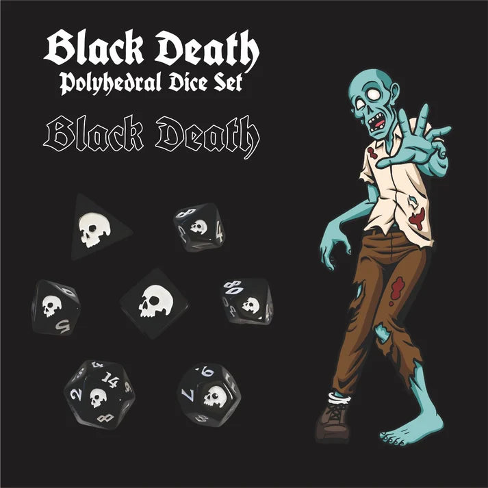 Black Oak Workshop Polyhedral Dice Set: Black Death