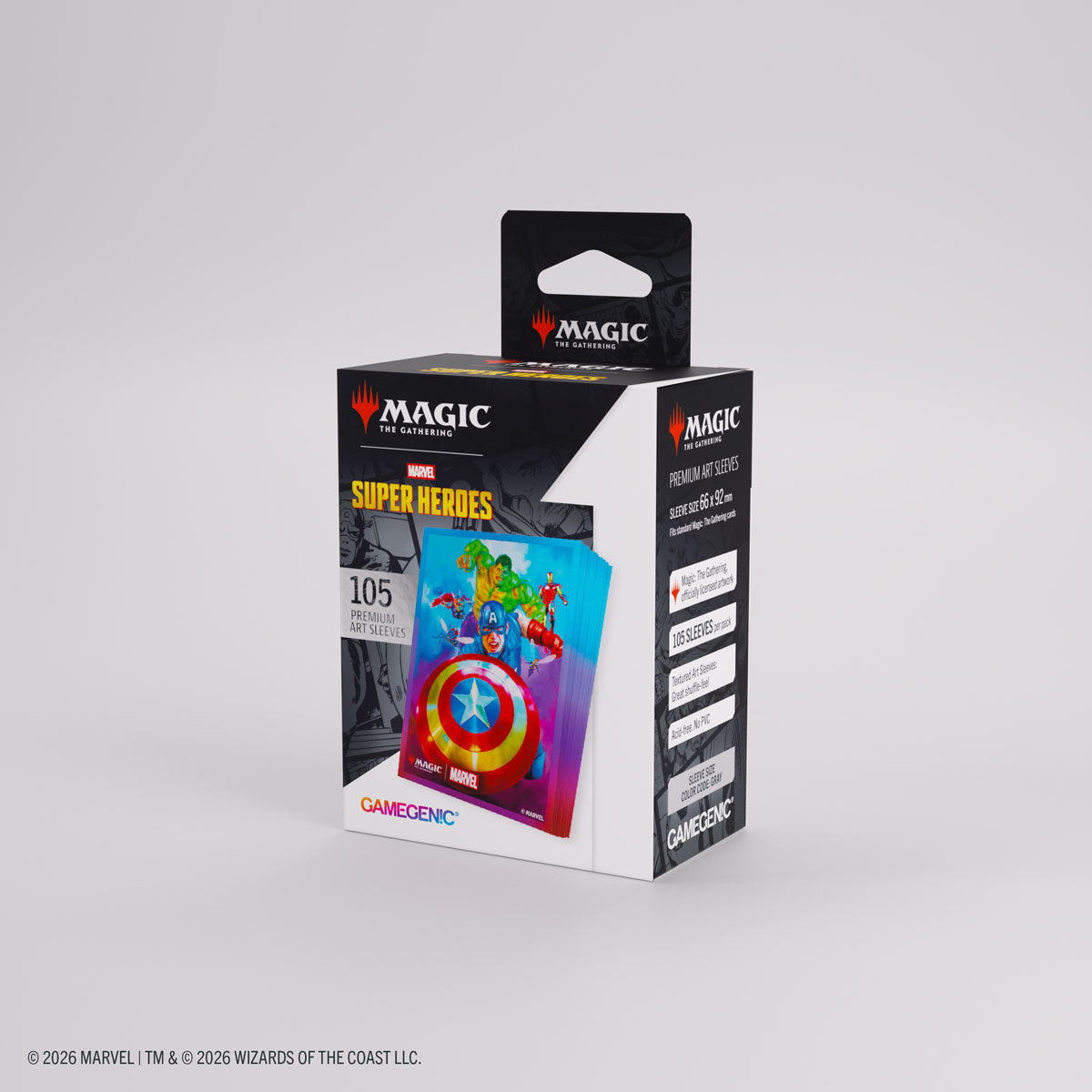 Gamegenic Standard Marvel Super Heroes Art Sleeves: Captain America, Team Leader (105ct.)