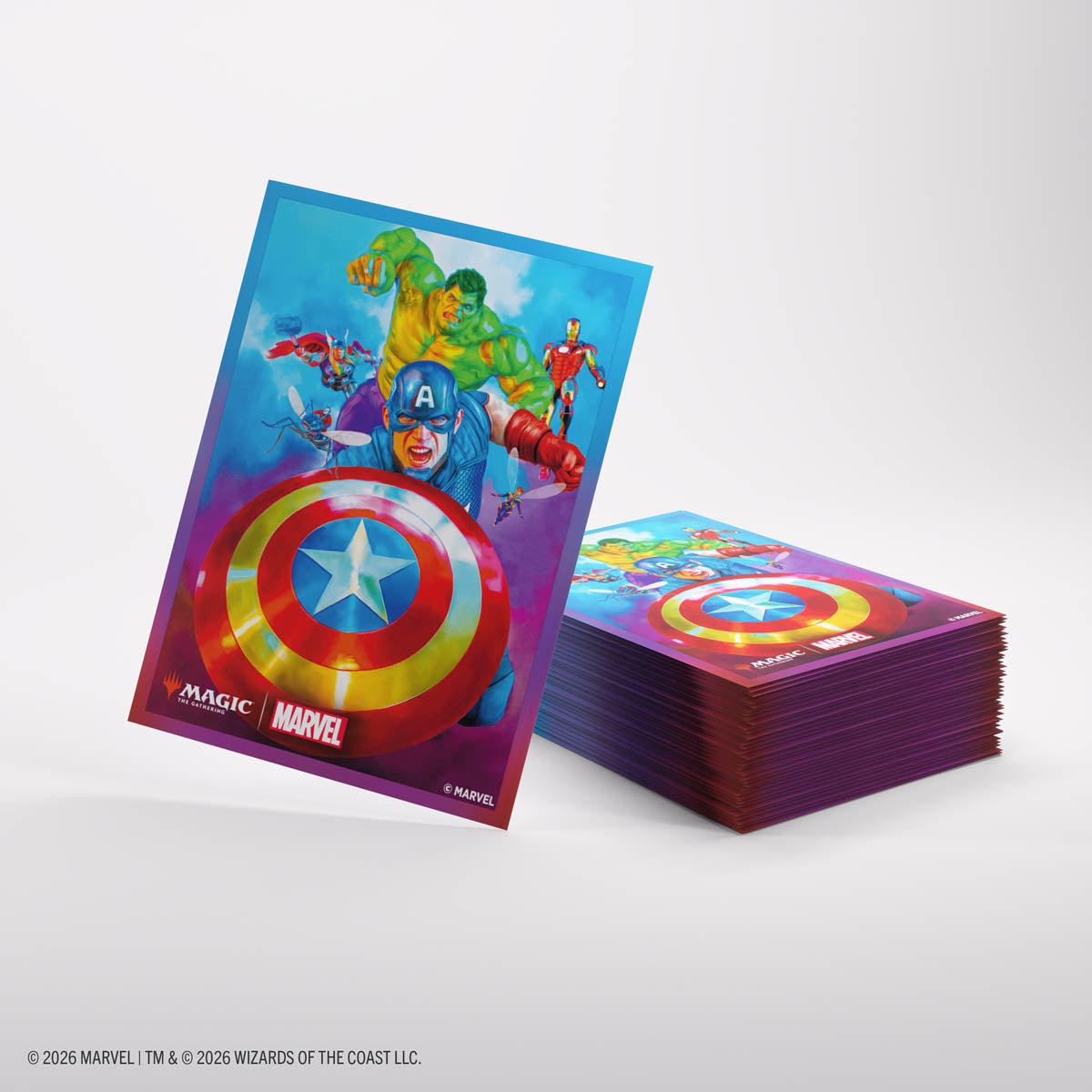 Gamegenic Standard Marvel Super Heroes Art Sleeves: Captain America, Team Leader (105ct.)