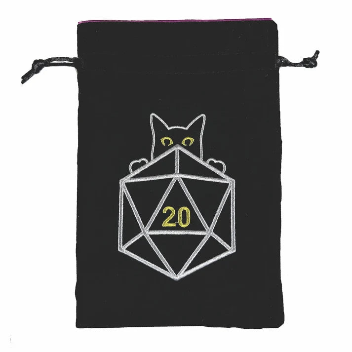 Black Oak Workshop Dice Bag: Cat d20