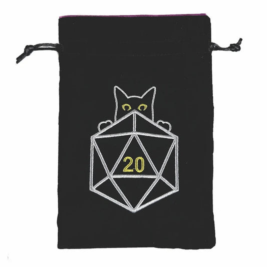 Black Oak Workshop Dice Bag: Cat d20