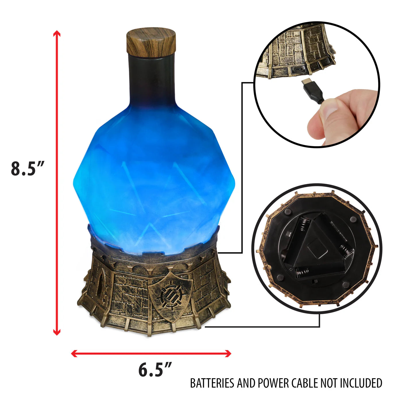 ENHANCE Gaming Sorcerer's Potion Light with Swirling Mystical Brew (Blue)