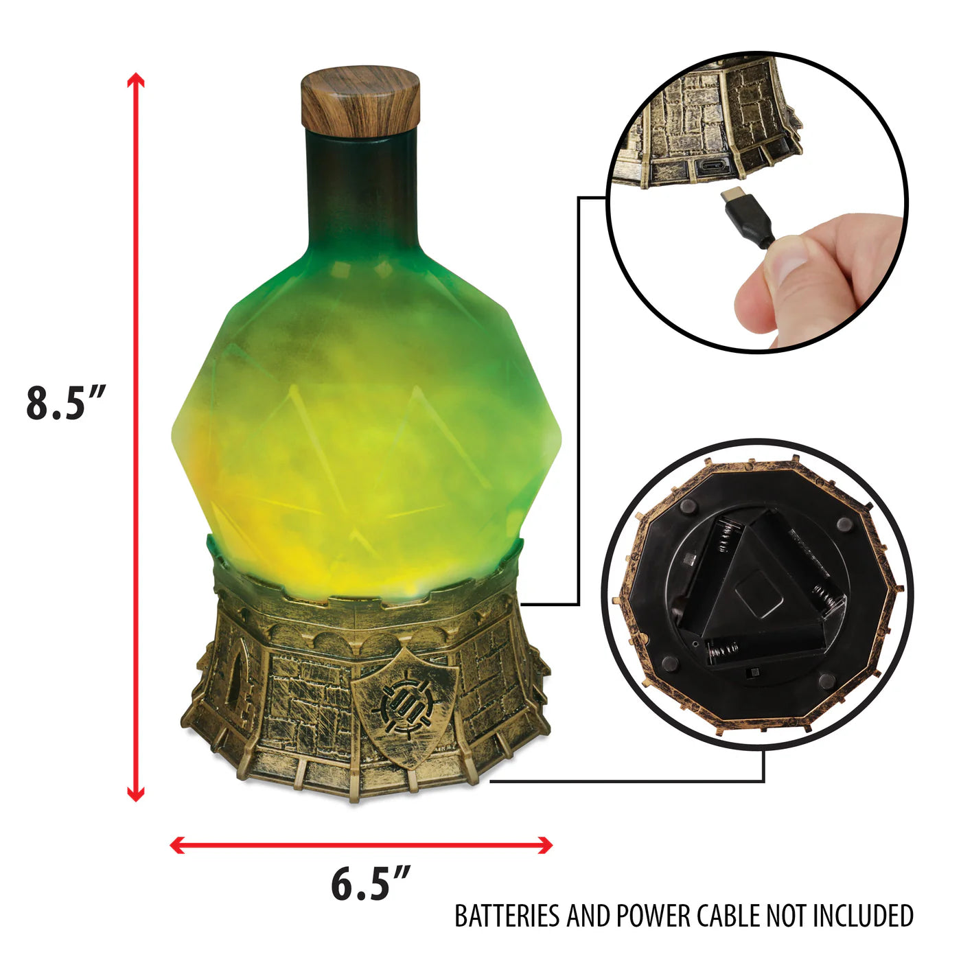 ENHANCE Gaming Sorcerer's Potion Light with Swirling Mystical Brew (Green)