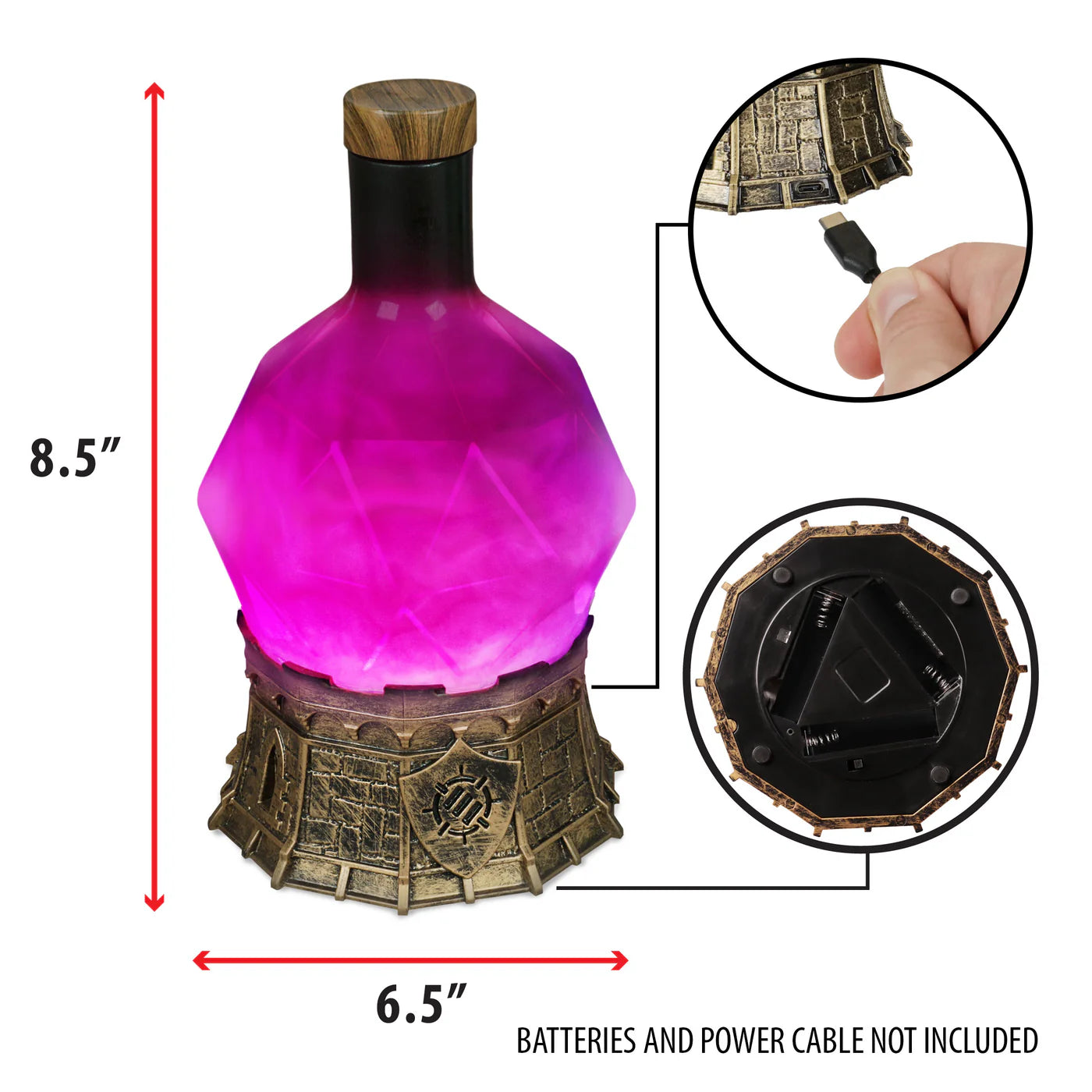 ENHANCE Gaming Sorcerer's Potion Light with Swirling Mystical Brew (Purple)