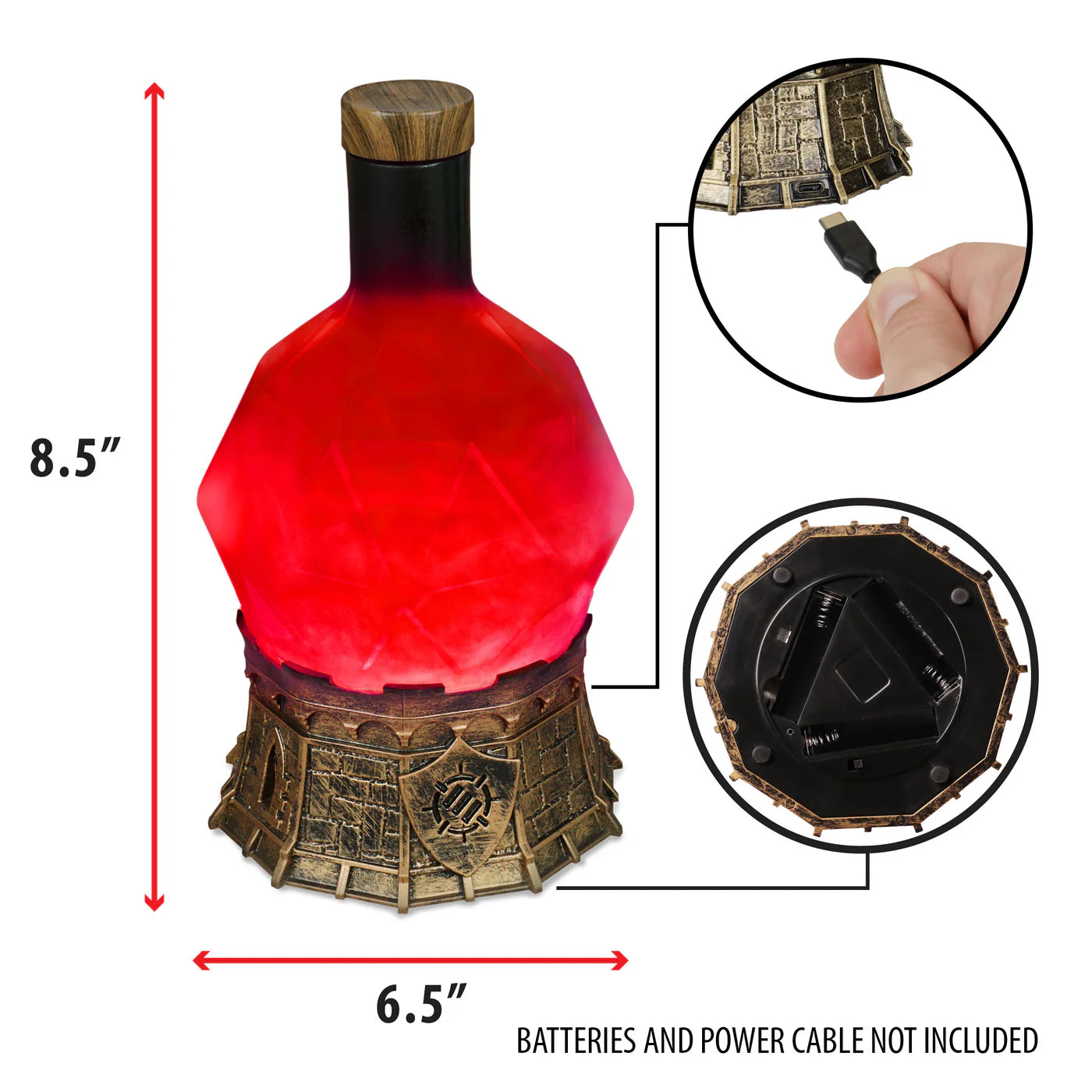 ENHANCE Gaming Sorcerer's Potion Light with Swirling Mystical Brew (Red)