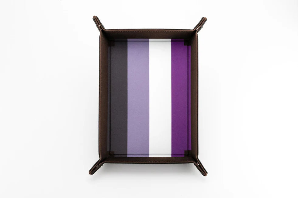 Fanroll Pride Velvet Dice Tray With Leather Backing - Asexual