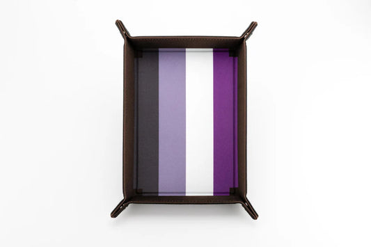 Fanroll Pride Velvet Dice Tray With Leather Backing - Asexual