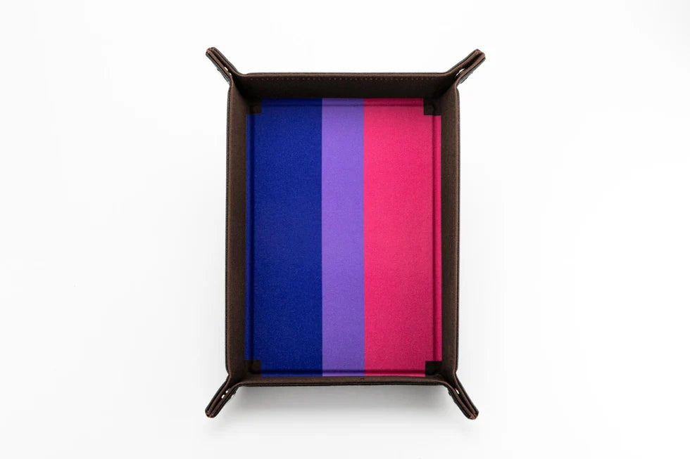 Fanroll Pride Velvet Dice Tray With Leather Backing - Bisexual