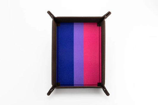 Fanroll Pride Velvet Dice Tray With Leather Backing - Bisexual