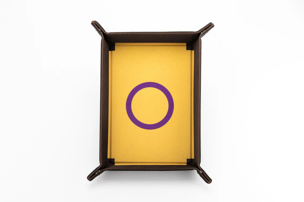 Fanroll Pride Velvet Dice Tray With Leather Backing - Intersex