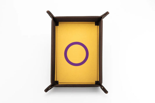 Fanroll Pride Velvet Dice Tray With Leather Backing - Intersex